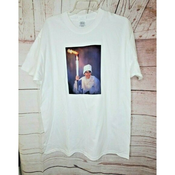 Olympic Torch Relay Port And Company Adult Large White Cotton T Shirt - Picture 3 of 9